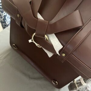 Elegant Brown Crossbody Bag 15in w X 12 in h X 5 in w